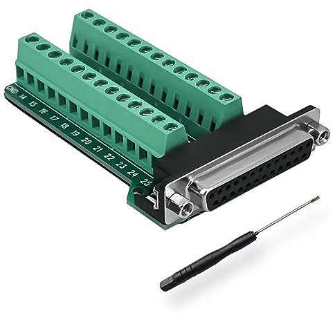 BRIEFCEC DB25 Adapter, 25-poliger RS-232 seriell auf 25-poliges Klemmbrett-Signalmodul mit Isolationskissen, (1 -Buchse)