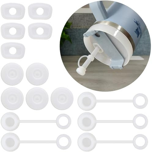 5 Paquete Tapa de Silicona a Prueba de Fugas para Pajitas, Paja a Prueba de Polvo, Tapa Anti - Desbordamiento, Tapas Pajita, Reutilizables, Compatibilidad para Copa Stanley 2.0, 40oz /30oz