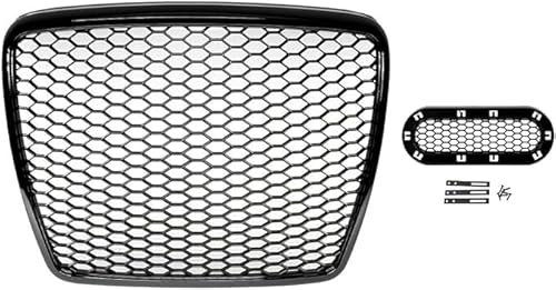 SORAD Metall Kühlergrill für Audi A6 C6 4F 2008-2011, Schwarz