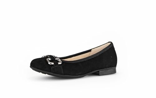 Gabor Damen Klassische Ballerinas, Frauen Flats,Wechselfußbett,Moderate Mehrweite (G),Ballerina-Schuhe,schwarz (CDF),38.5 EU / 5.5 UK