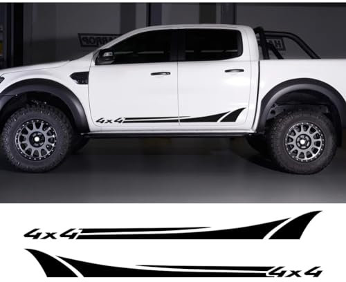 2PCS Car Door Side Skirt Vinyl 4x4 Stickers, for F=ord, for Ranger Raptor, for Isuzu DMA, for Nissan NAVARA, for Toyota, for Hilux, for Pickup Auto Accessories