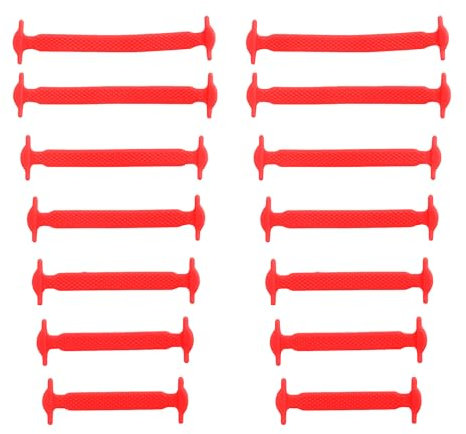 7STROBBS 2 Paia Lacci Rosso Scarpe Elastici per Bambini e Adulti,Sneaker Stringhe Elastiche in Silicone Rosso per Converse Nike Air Force 1,No Tie Shoelaces per Uomo e Donna