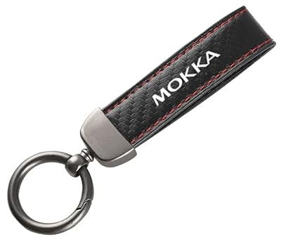 MNBVGHH Auto Schlüsselanhänger, für Opel Mokka x e 2022 Premium Kohlefaser Schlüsselanhänger, Mode Schlüsselanhänger für Männer Frauen,Leder Key Fob,A-S