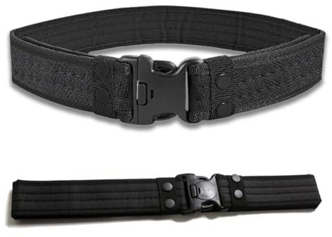 KSJEHW Taktischer Gürtel Gürtel Nylon einstellbare Kampfgürtel mit Klickverschluss Tactical Belt Security Gear für Outdoor Aktivitäten(Schwarz