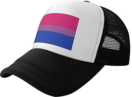 Baseball Cap Bisexuelle Pride-Flagge Schwarz Trucker Hut Unisex Baseballkappe Verstellbare Baseballmütze Für Golf Outdoor Reisen