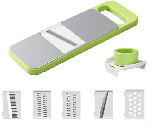 Tagliaverdure manuale in acciaio, 5 in 1 grattugie per cucina
