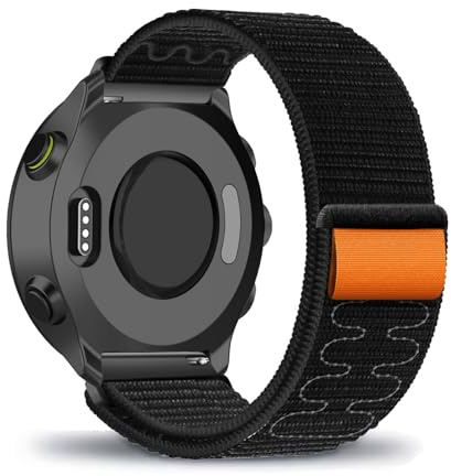DINGK Armband für Garmin Forerunner 55 Band Weiches Nylon Outdoor Sportarmband für Garmin Forerunner 55 Armbänder für Damen Herren Verstellbares Armband Kompatibel mit Garmin Forerunner 55 (3)