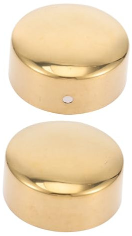 HOMOCONO 2pcs Handrail End Caps Metal Plugs for 50mm Round Tube Stair Rail Fittings Stainless Steel Protection Accessories for Wood and Metal Handrails