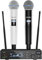 BASN UHF Dual Channel Wireless Microphone System – Handheld Mics for Stage, Karaoke, Weddings, DJ, and Events (Black & White)