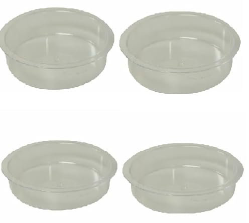 FEELIT Round Bird Feeder Bowls, 4-Pack, Clear Plastic Replacement Water Dishes for Bird Feeding Station