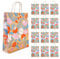 Brown Paper Bags - 12 x Recyclable Large Paper Gift Bags with Colourful Floral Pattern - Supported by Woodland Trust - for All Occasions