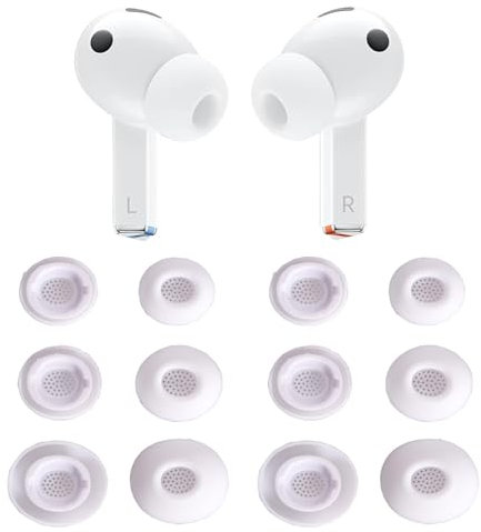Replacement Silicone Eartips Earbuds Tips Set for Samsung Galaxy Buds 3 Pro Accessories Headphones Ear Tips,6 Pairs (3 Sizes S/M/L) (White)