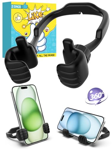 CALDEVER Noël Cadeau Lutin Nikolaus – Support Téléphone Pouce Levé 1 Pièce Noir, Support Téléphone Bureau Amusant pour Smartphone, Petite Idée Cadeau Anniversaire pour Femmes, Hommes, Filles, Garçons