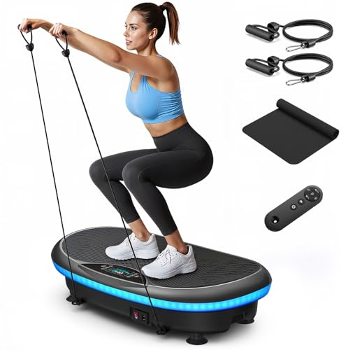 MERACH CV55 Avancé 4D Plateforme Vibrante | 7 Modes de Vibration, 120 Niveaux d'Intensité, 5 Programmes Intelligents, Haut-parleur Bluetooth, Entraînement à Domicile