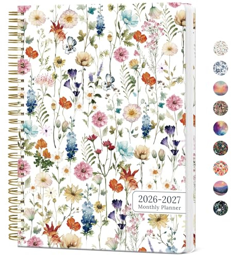 Monthly Planner 2026-2027, Aesthetic 2 Year Months Planner Calendar, 24-Months from January 2026 - December 2027, 26-27 Monthly Calendar Planner, Perfect for School Office Home, 7 x 10 - Wildflowers