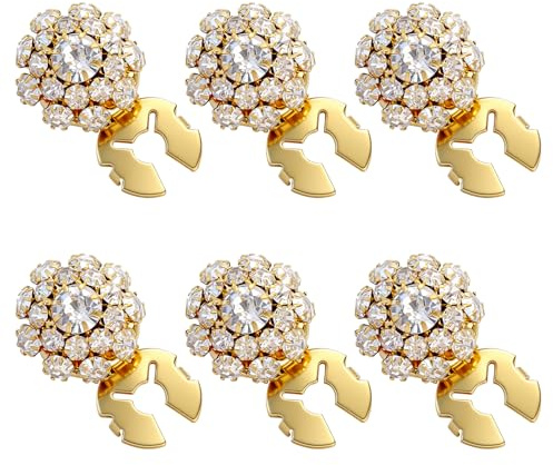 6PCS cubre botones strass mujer cubre botón desmontable button covers clip cubrebotones con pedrería joyería para botones clip para camisas blusas puños elegantes oro adecuado para todas las ocasiones