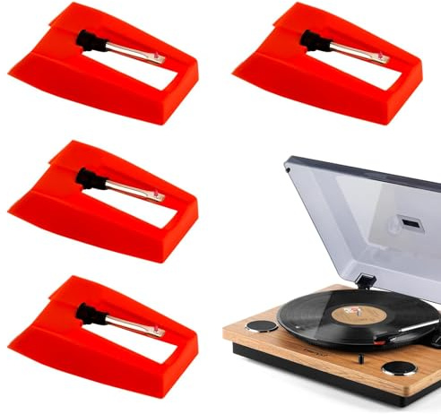 4-Pack Turntable Needle Replacement, Diamond Stylus for Vinyl Record Player
