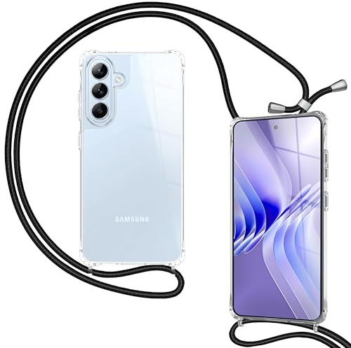 NALIA Handykette für Samsung Galaxy S26 - Hülle, Mitternacht Schwarz | Kordel ca. 1,60m für Crossbody, Ösen fest im Rahmen eingegossen, Massive Metallenden, Verstärkte Ecken, HANGIT PRO