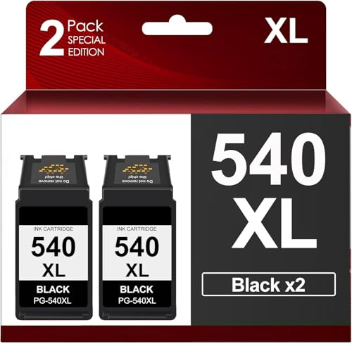 540XL Druckerpatronen für Canon 540 Multipack Patronen PG 540 PG-540 für Pixma TS5150 TS5151 TS5100 MG3650S MG3650 MG3550 MX525 MG3150 MG3250 (2 Pack)