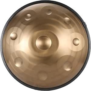 Handpan Drum 440Hz/432Hz 9/10/12 Note Pan Stainless Steel Metal Percussion Instruments, Golden Spiral(9 Notes (432Hz))