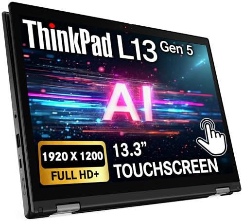 Lenovo ThinkPad L13 Yoga G5 2-in-1 AI Business Laptop 13.3 FHD+ Touchscreen, Intel Ultra 7 165U, 32GB RAM, 512GB SSD PCIe, Wi-Fi 6E, HD Webcam, Fingerprint Reader, Backlit Keyboard, Win 11 Pro