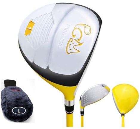 Golfschläger Holz Nr. 1, Driver/Hybrid für Rechtshänder, 3-12 Jahre, Anfänger, Jungen und Mädchen, mit Carbonschaft und Schlägerhaube