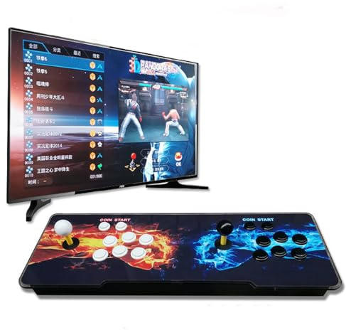 Console arcade retrò con pannello luminoso RGB, joystick a 8 vie e 16 pulsanti, sistema di gioco domestico 720P HD per intrattenimento familiare