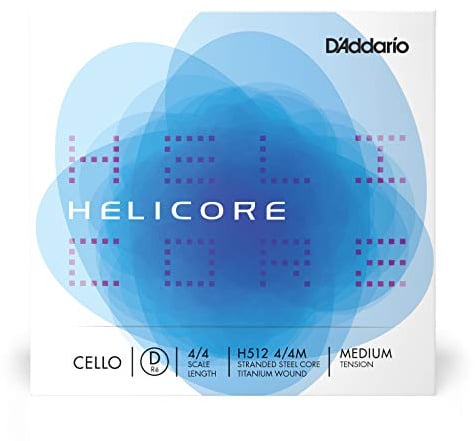 D'Addario Helicore Cello Single D String, 4/4 Scale, Medium Tension