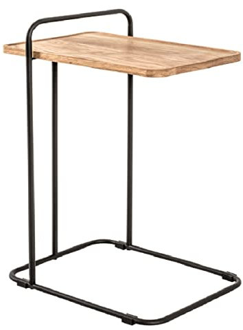 HAKU Möbel Beistelltisch Eiche, schwarz, Massivholz, Metall - Maße: B 35 cm x H 73 cm x T 49 cm, Style: Modern