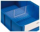 Trennstege aus SAN breit für Regalbox, transparent (10 Stück)