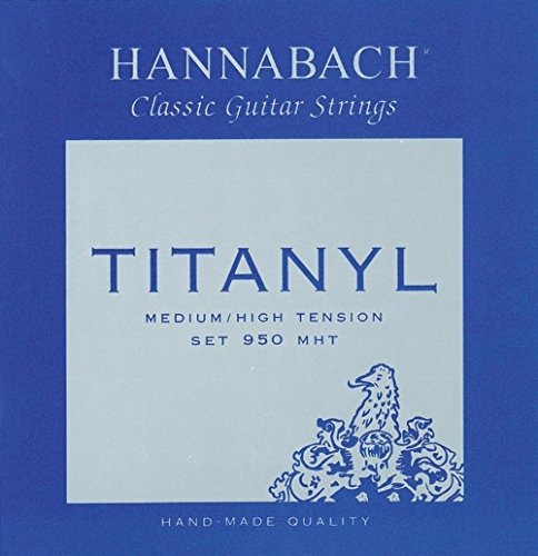 Hannabach Cuerdas para guitarra clásica, Serie 950 Tensión Media/Alta Titanyl - juego 3 cuerdas agudo (E1/Mi1+B2/Si2+G3/Sol3)