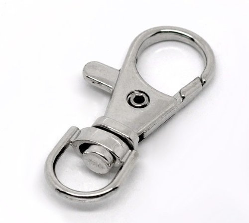 CKB Ltd 20x Small Lobster Detachable Schlüsselanhänger mit Karabinerhaken Swivel Clasps for Key Split Ring Blanks 37x16mm CKB12179