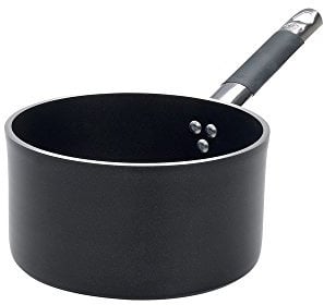 Pentole Agnelli ALSC2105SSC24 Alblack Casseruola Alta con Manico, Alluminio, 24 cm