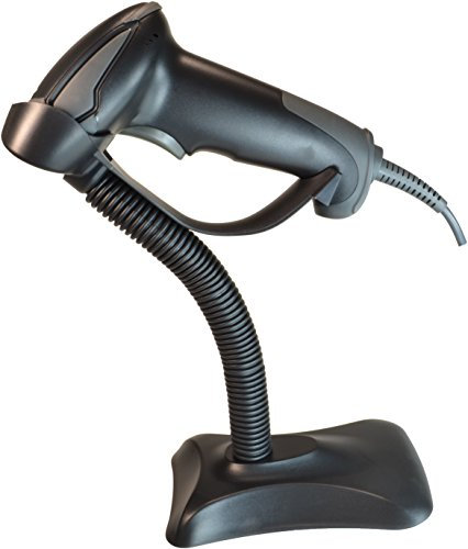 ALBASCA Laser-Barcode-Scanner MK-2500 USB mit hohem Leseabstand und Freihand-Ständer