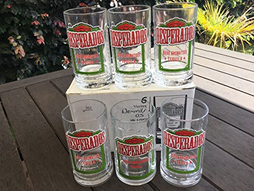 6 VERRES DESPERADOS GRAVE 25CL HT.12.80CM