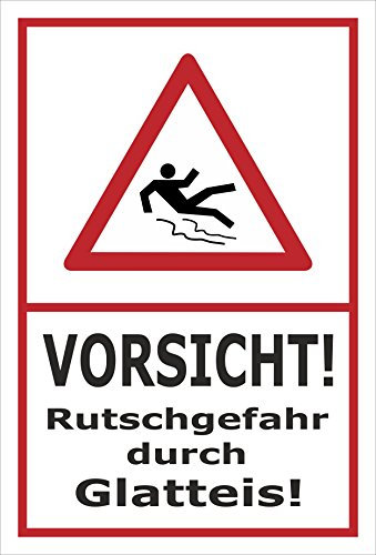 Melis-Folienwerkstatt Schild Rutschgefahr Glatteis - 30x20cm - Bohrlöcher - 3mm Aluverbund – 20 VAR S00018-047-B