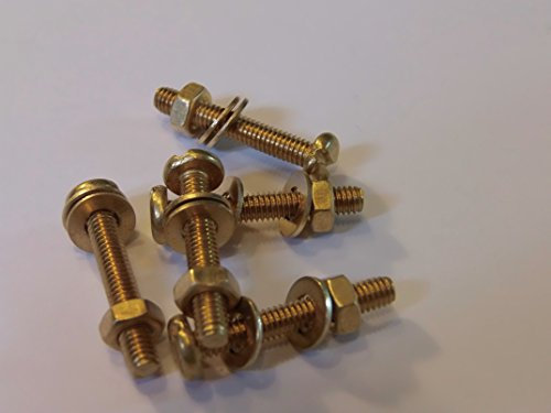 M4X25 BRASS PAN HEAD BOLTS NUTS & WASHERS (PACK 0F 5) BRASS SET SCREWS X5