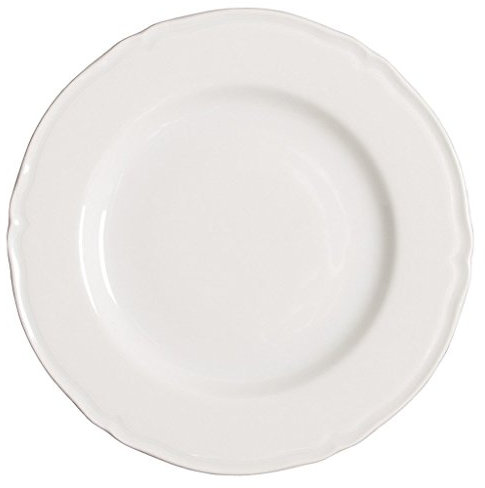 Saturnia Set di 3 Piatti Stile Inglese in Porcellana Bianca Decoro Praga (Piano 26cm)