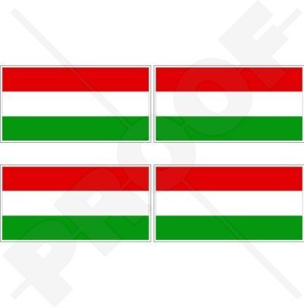 UNGARN Ungarische Flagge MAGYAR 50mm Auto & Motorrad Aufkleber, x4 Vinyl Stickers