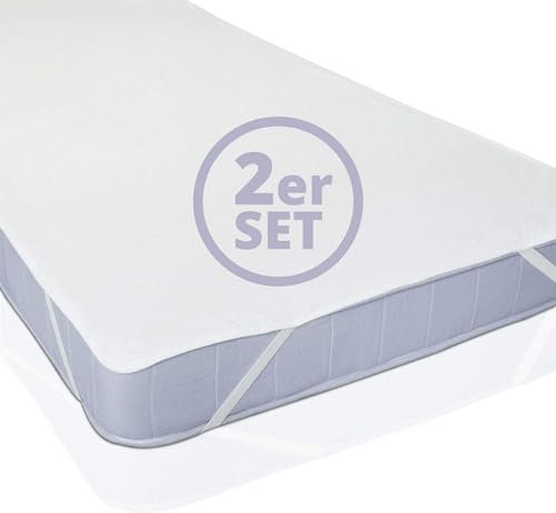 Lumaland 2X wasserdichte Matratzenauflage 140 cm x 200 cm | Öko-Tex Zertifiziert, Oberfläche aus 100% Baumwolle | Wasserundurchlässiger & atmungsaktiver Matratzenschoner