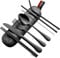 DEVICO Camping Cutlery, Travel Cutlery Set with Case, Portable Stainless Steel Camping Utensils Include Knife Fork Spoon Chopsticks Straws Brush (Black)