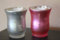 Goldbach Glas-Windlicht mit Blumenwiese u.Schmetterling im 2er-Set, H 9 cm, Teelichthalter