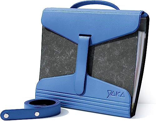 YAKA Königsblauer A4-Ordner und Dokumentenhalter – verstellbarer Schultergurt: 96 cm, 104 cm oder 112 cm