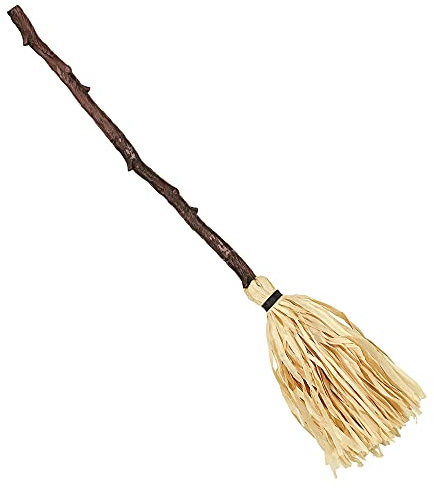 WIDMANN 03231 - Escoba de bruja desmontable, Unisex - Adulto, Marrón, 125 cm