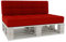 Gutekissen® Palettenkissen Gesteppte Kissen mit Knöpfen, Palettenauflagen Sitzkissen Rückenlehne Gesteppt PFG (Set (Sitzkissen 120x80 +Rückenlehne 120x40), Rot)