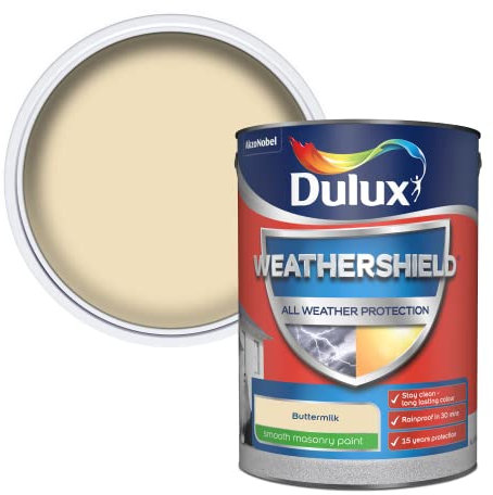 Dulux Weathershield Smooth Masonry Paint - Buttermilk - 5L