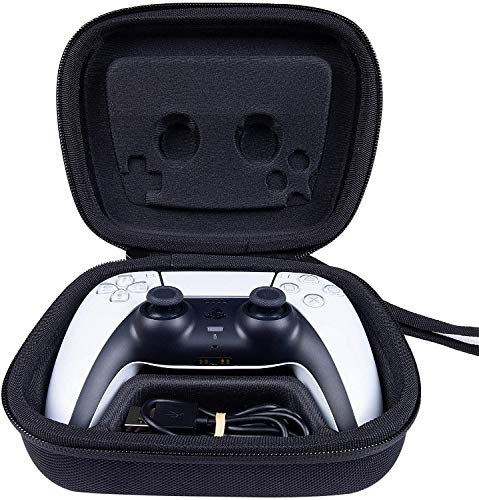 Khanka Hart Tasche case für Sony Playstation 5 PS5 DualSense Wireless-Controller, Nur Tasche (Schwarz)