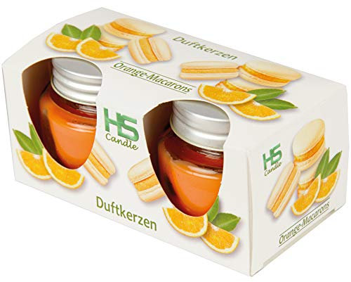 HS Candle Vela aromática en vaso de cristal con tapa, 2 unidades con 7 horas de combustión, altura: 5 cm, diámetro: 6 cm