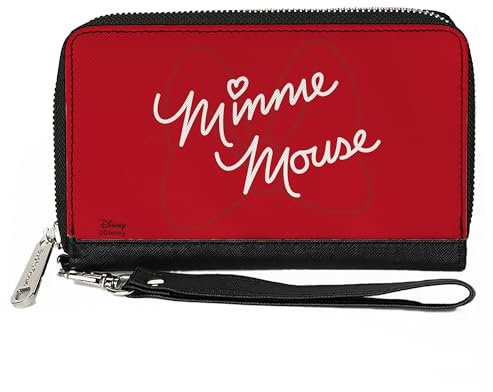 Buckle-Down Damen-Geldbörse aus PU-Kunststoff, mit Reißverschluss, rechteckig, Minnie-Maus, 19,1 x 11,4 cm, minnie maus, 7.5x4.5, Buckle-down Portemonnaie mit Reißverschluss, rechteckig, Minnie Maus