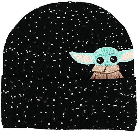 Bioworld Grogu Peekaboo Jacquard-Mütze, bestickt, Schwarz